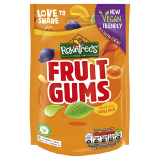 Picture of Bags Rowntrees Fruit Gums Vegan 150g x10